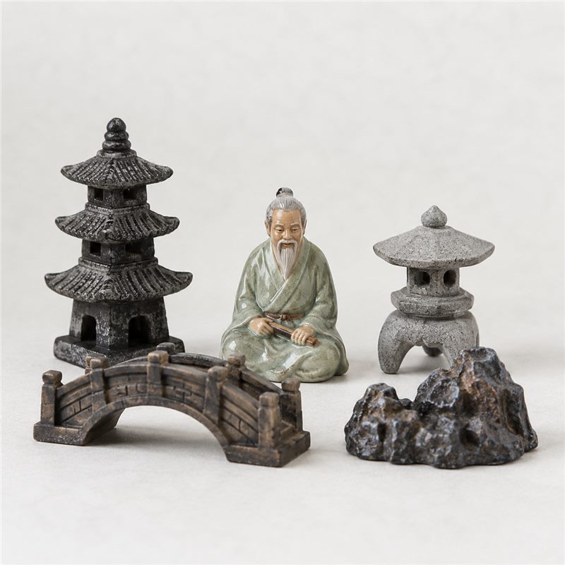 Mini Fisherman Bonsai Figurine